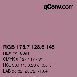 カラーコード: RGB 175.7 128.6 145 | qconv.com