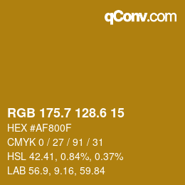 カラーコード: RGB 175.7 128.6 15 | qconv.com