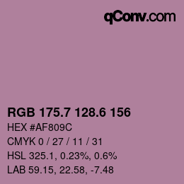 カラーコード: RGB 175.7 128.6 156 | qconv.com