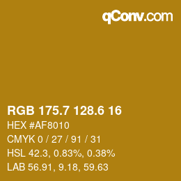 カラーコード: RGB 175.7 128.6 16 | qconv.com