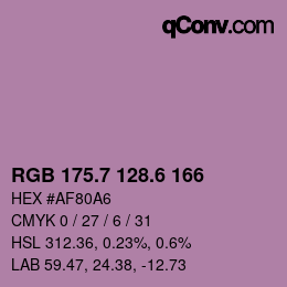 カラーコード: RGB 175.7 128.6 166 | qconv.com
