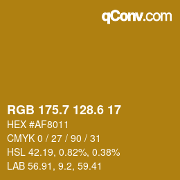 カラーコード: RGB 175.7 128.6 17 | qconv.com