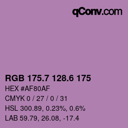 カラーコード: RGB 175.7 128.6 175 | qconv.com
