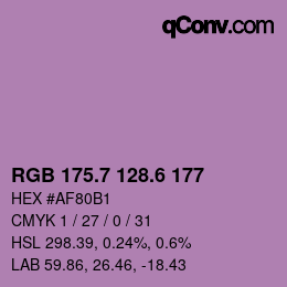 カラーコード: RGB 175.7 128.6 177 | qconv.com