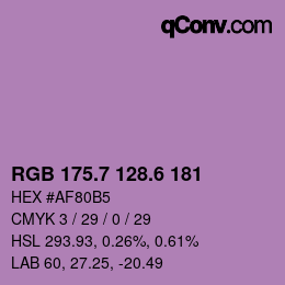 カラーコード: RGB 175.7 128.6 181 | qconv.com
