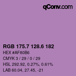 カラーコード: RGB 175.7 128.6 182 | qconv.com