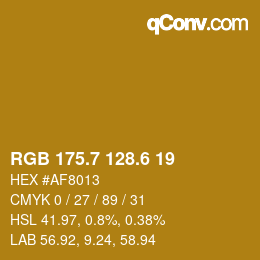 カラーコード: RGB 175.7 128.6 19 | qconv.com