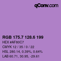 カラーコード: RGB 175.7 128.6 199 | qconv.com