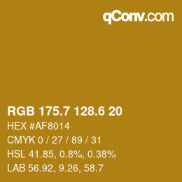 カラーコード: RGB 175.7 128.6 20 | qconv.com