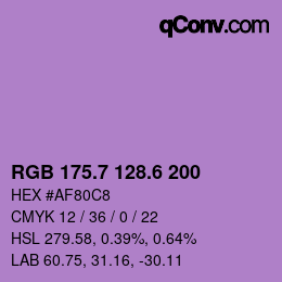カラーコード: RGB 175.7 128.6 200 | qconv.com