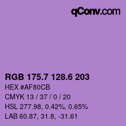 カラーコード: RGB 175.7 128.6 203 | qconv.com