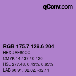 カラーコード: RGB 175.7 128.6 204 | qconv.com