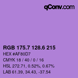 カラーコード: RGB 175.7 128.6 215 | qconv.com