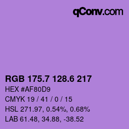 カラーコード: RGB 175.7 128.6 217 | qconv.com