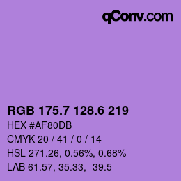 カラーコード: RGB 175.7 128.6 219 | qconv.com