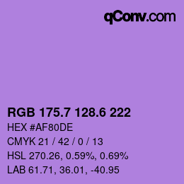 カラーコード: RGB 175.7 128.6 222 | qconv.com