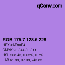 カラーコード: RGB 175.7 128.6 228 | qconv.com