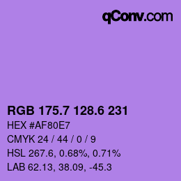 カラーコード: RGB 175.7 128.6 231 | qconv.com