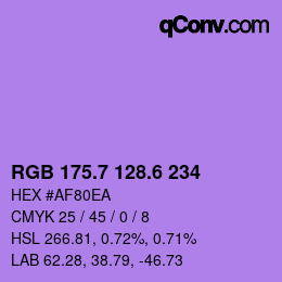 カラーコード: RGB 175.7 128.6 234 | qconv.com