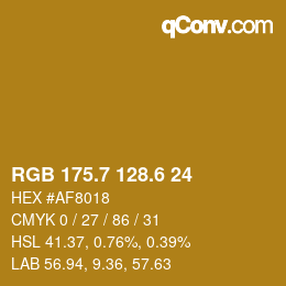 カラーコード: RGB 175.7 128.6 24 | qconv.com