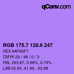 カラーコード: RGB 175.7 128.6 247 | qconv.com