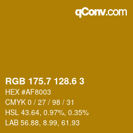 カラーコード: RGB 175.7 128.6 3 | qconv.com