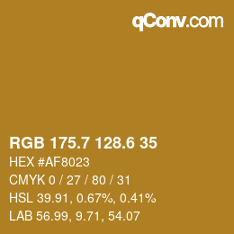 カラーコード: RGB 175.7 128.6 35 | qconv.com
