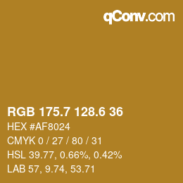 カラーコード: RGB 175.7 128.6 36 | qconv.com