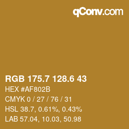 カラーコード: RGB 175.7 128.6 43 | qconv.com
