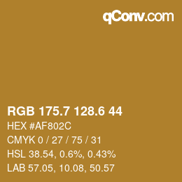 カラーコード: RGB 175.7 128.6 44 | qconv.com