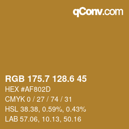 カラーコード: RGB 175.7 128.6 45 | qconv.com