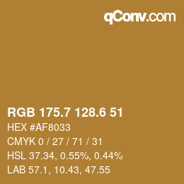 カラーコード: RGB 175.7 128.6 51 | qconv.com