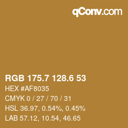 カラーコード: RGB 175.7 128.6 53 | qconv.com