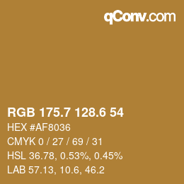 カラーコード: RGB 175.7 128.6 54 | qconv.com