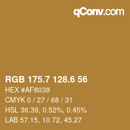 カラーコード: RGB 175.7 128.6 56 | qconv.com