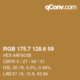 カラーコード: RGB 175.7 128.6 59 | qconv.com