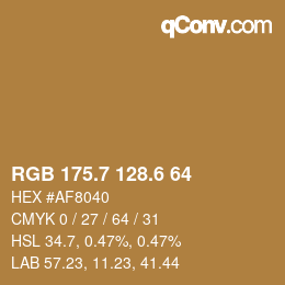 カラーコード: RGB 175.7 128.6 64 | qconv.com