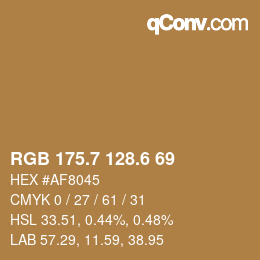 カラーコード: RGB 175.7 128.6 69 | qconv.com