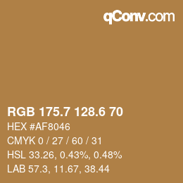 カラーコード: RGB 175.7 128.6 70 | qconv.com
