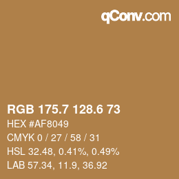 カラーコード: RGB 175.7 128.6 73 | qconv.com
