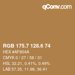 カラーコード: RGB 175.7 128.6 74 | qconv.com