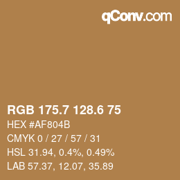 カラーコード: RGB 175.7 128.6 75 | qconv.com