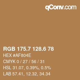 カラーコード: RGB 175.7 128.6 78 | qconv.com