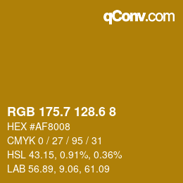カラーコード: RGB 175.7 128.6 8 | qconv.com