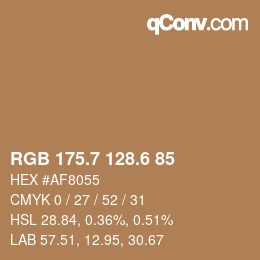 カラーコード: RGB 175.7 128.6 85 | qconv.com