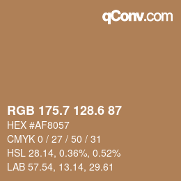 カラーコード: RGB 175.7 128.6 87 | qconv.com