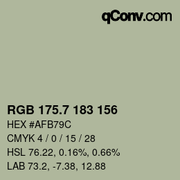 カラーコード: RGB 175.7 183 156 | qconv.com