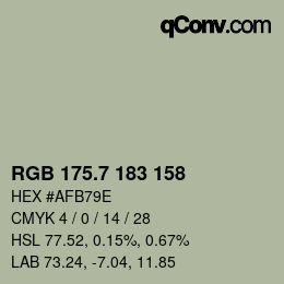 カラーコード: RGB 175.7 183 158 | qconv.com