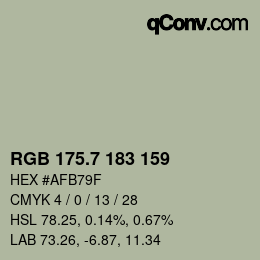 カラーコード: RGB 175.7 183 159 | qconv.com