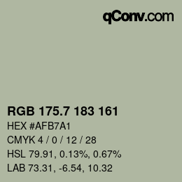 カラーコード: RGB 175.7 183 161 | qconv.com
